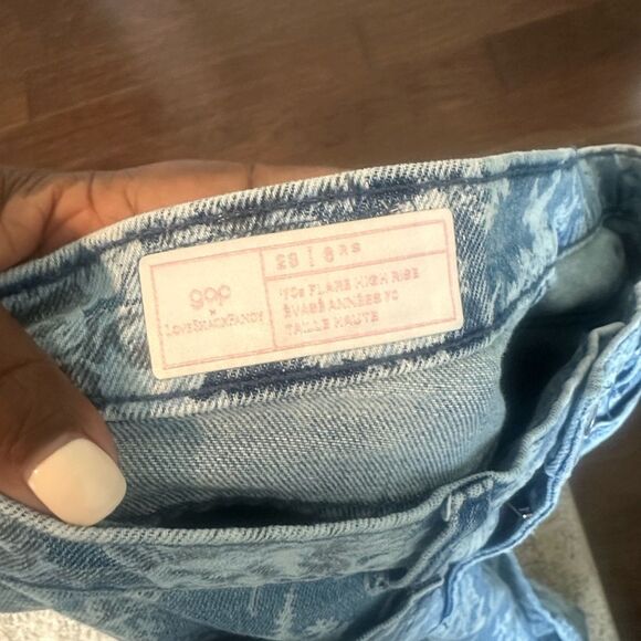 Gap X LoveShackFancy High Rise Floral '70s Flare Jeans 28/8R - Picture 7 of 7